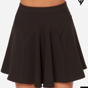 LUSH flare play black skater skirt NWOT